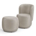 Ver imagem 1 de Poltrona Decorativa com Puff Orgânico Molly Veludo Bege - Desk Design