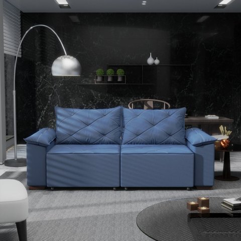 Sofá Retrátil e Reclinável 2 Lugares 230cm Napoles Azul