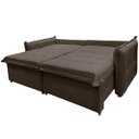 Ver imagem 4 de Sofá Cama 2 Lugares Singapura Reclinável 190cm em Bouclê com Catraca Reforçada e 2 Almofadas:Marrom