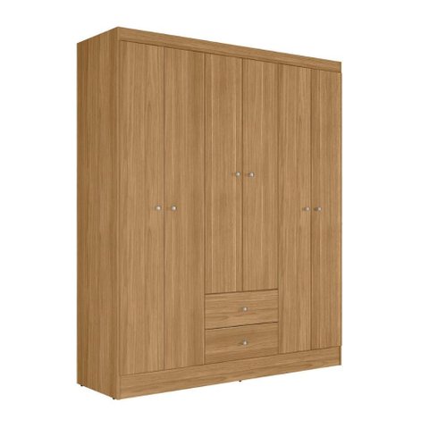 Guarda Roupa Casal 6 Portas 2 Gavetas Itália Freijó Kits Paraná