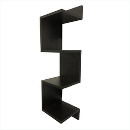 Prateleira Nicho de Canto Estante Moderna Porta Livros Decoração Enfeite Mdf Preta - 1