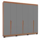 Ver imagem 2 de Roupeiro Casal Porto com 6 Portas 4 Gavetas 242x214cm Freijó/Cinza 240825