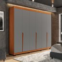 Ver imagem 1 de Roupeiro Casal Porto com 6 Portas 4 Gavetas 242x214cm Freijó/Cinza 240825