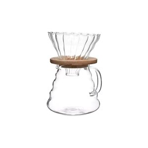 Passador de Café Bambu Jarra em Vidro 500ml Mimo Style