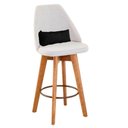 Ver imagem 5 de Kit 02 Banquetas Linho Bege E Almofada Sintético Preto