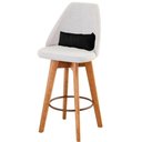 Ver imagem 4 de Kit 02 Banquetas Linho Bege E Almofada Sintético Preto