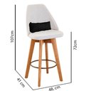 Ver imagem 3 de Kit 02 Banquetas Linho Bege E Almofada Sintético Preto