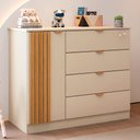 Ver imagem 3 de Guarda Roupa e Cômoda Infantil Ayla Off White - Phoenix Baby