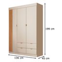 Ver imagem 4 de Guarda Roupa e Cômoda Infantil Ayla Off White - Phoenix Baby