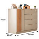 Ver imagem 5 de Guarda Roupa e Cômoda Infantil Ayla Off White - Phoenix Baby