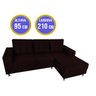 Sofá Rubi 2,10M x 1,55M + Chaise Marrom - 4