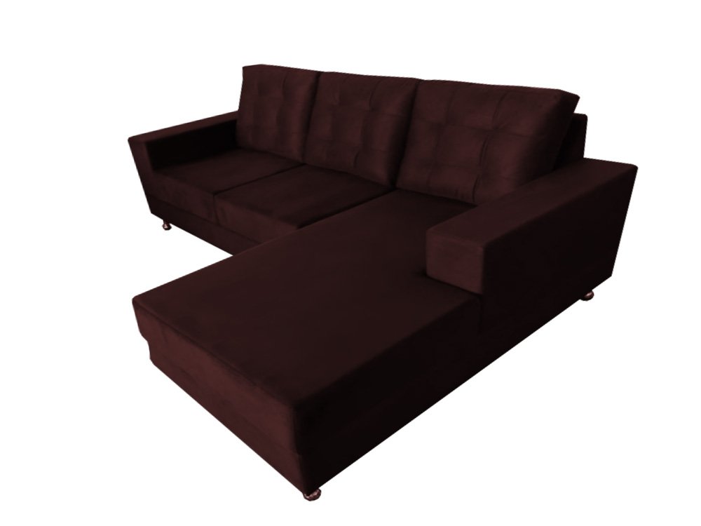 Sofá Rubi 2,10M x 1,55M + Chaise Marrom - 6