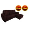 Sofá Rubi 2,10M x 1,55M + Chaise Marrom - 3
