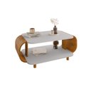 Ver imagem 2 de Mesa de Centro Floripa Sala Moderna Orgânica Pés em Madeira - Off/ Naturalle