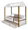 Ver imagem 3 de Cama Montessoriana com Auxiliar e Led Sara Branco / Mel - Branco