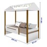 Cama Montessoriana com Auxiliar e Led Sara Branco / Mel - Branco - 4