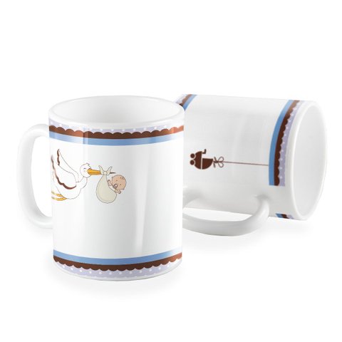 Caneca Cegonha Cheguei É Um Menino