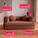 Ver imagem 3 de Sofá Cama Hali 1,88m Xpand Tech Tecido Bouclê Marrom Cama Inbox