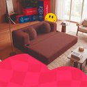 Ver mais imagens de Sofá Cama Hali 1,88m Xpand Tech Tecido Bouclê Marrom Cama Inbox