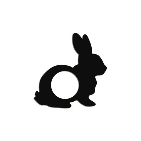 Porta Guardanapo Coelho Kit 4 Peças 8cmx8cm - Cria Arte Laser Preto