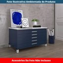 Ver imagem 2 de Mapoteca 5 Gavetas Pandin 120 Cm (larg) Inmetro Tampo Mdp Branco Estrutura e Gavetas em Aço Azul