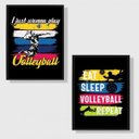 Ver imagem 1 de Kit 2 Quadros Volleyball Vintage 24x18cm:Madeira preta