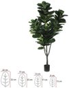 Ver imagem 2 de Planta Artificial Arvore Ficus Lyrata Real Toque C/pote X213 Verde 2,3m