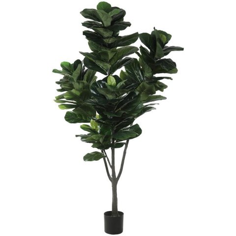 Planta Artificial Arvore Ficus Lyrata Real Toque C/pote X213 Verde 2,3m