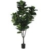 Planta Artificial Arvore Ficus Lyrata Real Toque C/pote X213 Verde 2,3m - 1