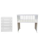 Ver imagem 1 de Mini Berço Moisés Alegria e Cômoda Infantil 103 Doce Sonho Branco Brilho – Qmovi