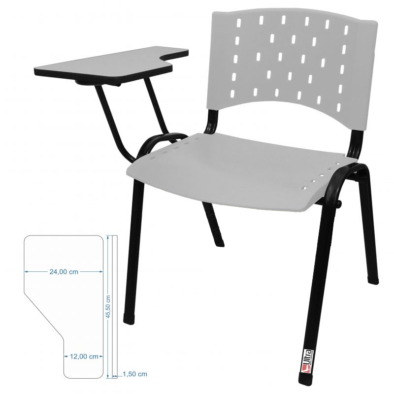 Cadeira Universitária Plástica Branca 10 Unidades - Ultra Móveis - 3