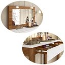 Ver imagem 3 de Penteadeira Camarim Gala 1 Gaveta e Soquetes para Lâmpadas Cinamomo Mel/branco