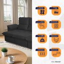 Ver imagem 4 de Sofá Retrátil Reclinável America 2,30m Suede