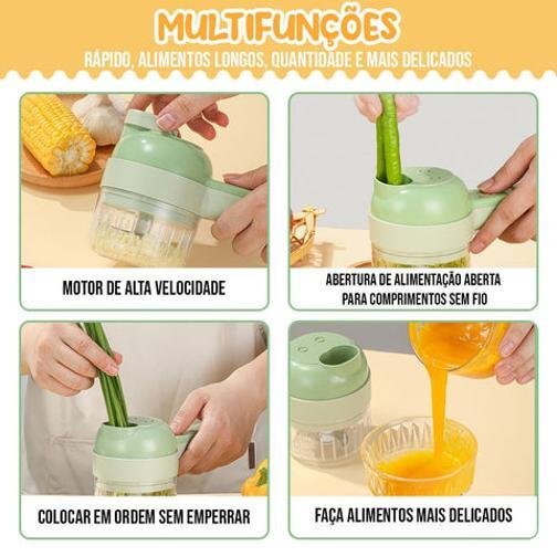 Mini Processador Alimentos Triturador Elétrico Recarregável - 3