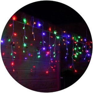 Pisca Pisca Cascata Colorido 200 Lâmpadas Led 127v 60hz Botão Ajuste Decoração Natalina Festa Natal