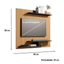 Ver imagem 4 de Painel de Tv Osiris Compacto com 3 Prateleira Tvs de até 32":ripado/preto