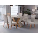 Ver imagem 1 de Conjunto Sala de Jantar 6 Lugares Retangular Tampo de MDF Vegas Yescasa