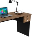 Ver imagem 7 de Mesa para Escritório Escrivaninha 2 Gavetas Nogal/preto