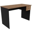 Ver imagem 6 de Mesa para Escritório Escrivaninha 2 Gavetas Nogal/preto