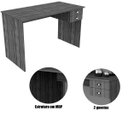 Ver imagem 4 de Mesa para Escritório Escrivaninha 2 Gavetas Nogal/preto