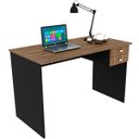 Ver imagem 1 de Mesa para Escritório Escrivaninha 2 Gavetas Nogal/preto