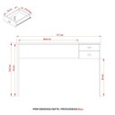 Ver imagem 5 de Mesa para Escritório Escrivaninha 2 Gavetas Nogal/preto