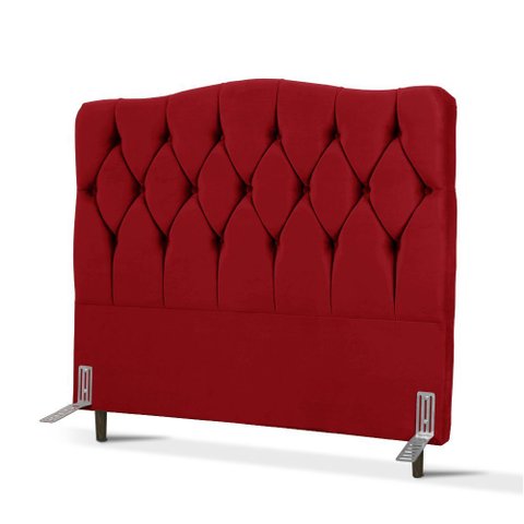 Cabeceira de Cama Box Viúva 128 Cm Varsóvia Suede Veludo Vermelho