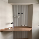 Ver imagem 4 de Kit 20 Painel Placas Ripado Revestimento Interno Texturizado Impacto Decoração 50cmx50cm 3d Pvc