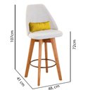 Ver imagem 4 de Kit 10 Banquetas Alta Maya Giratória Com Encosto Linho Bege Claro e Almofada Sintético Amarelo -