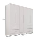 Ver imagem 4 de Guarda-roupa Casal Balder Premium 6 Portas 4 Gavetas com Pés Branco - Pnr Móveis