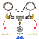 Ver imagem 2 de Kit Dupla Saída de Gás Registro Aliança 1kg Flexível:1,50m + 1,50m