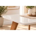 Ver imagem 7 de Mesa Cozinha Acerola Madeira c/Vidro 130cm Madeira/Off Cimol