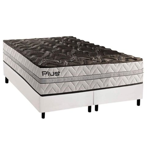 Cama Box King: Colchão Espuma D33 Paropas Pasquale Plus + Base Crc Corano White (193x203)