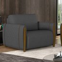 Ver imagem 2 de Kit 2 Poltronas Decorativas para Sala de Estar 98cm Amaranto M22 Linho Cinza Escuro - Mpozenato